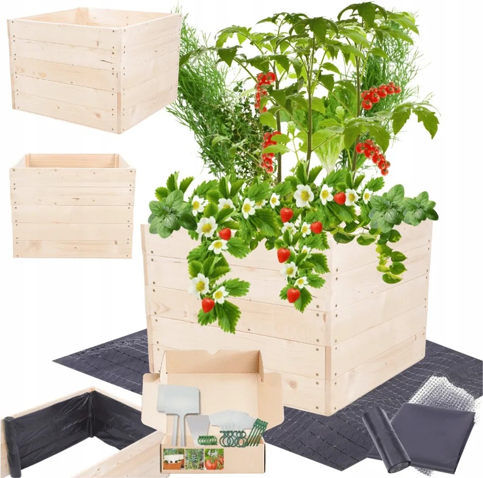 Magasított ágyás zöldséges láda virágtartó impregnáló 45x60x60