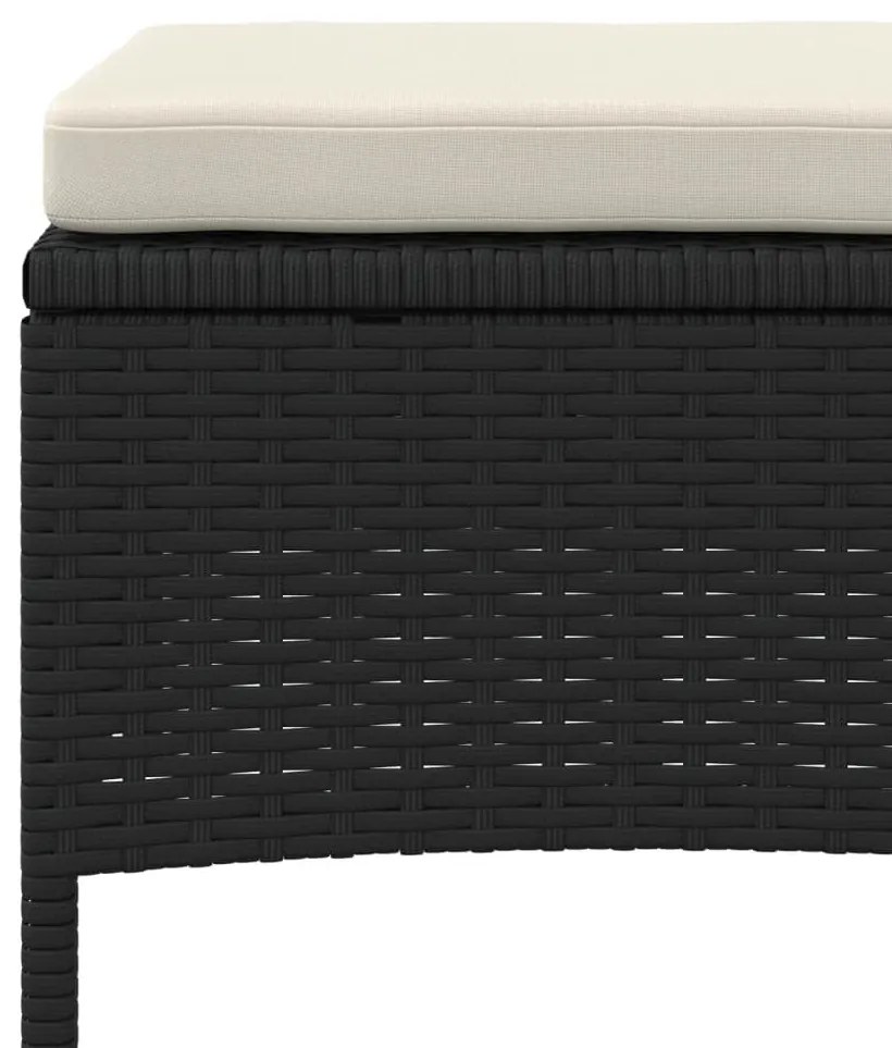2 személyes fekete polyrattan kerti kanapé asztallal/székkel