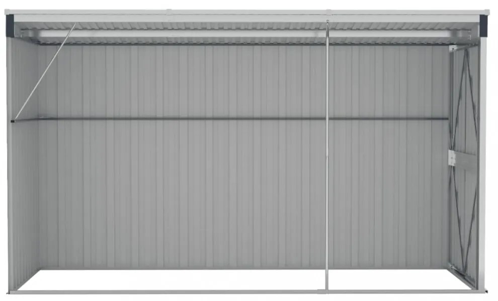 antracitszürke acél falhoz erősíthető fészer 118 x 288 x 178 cm