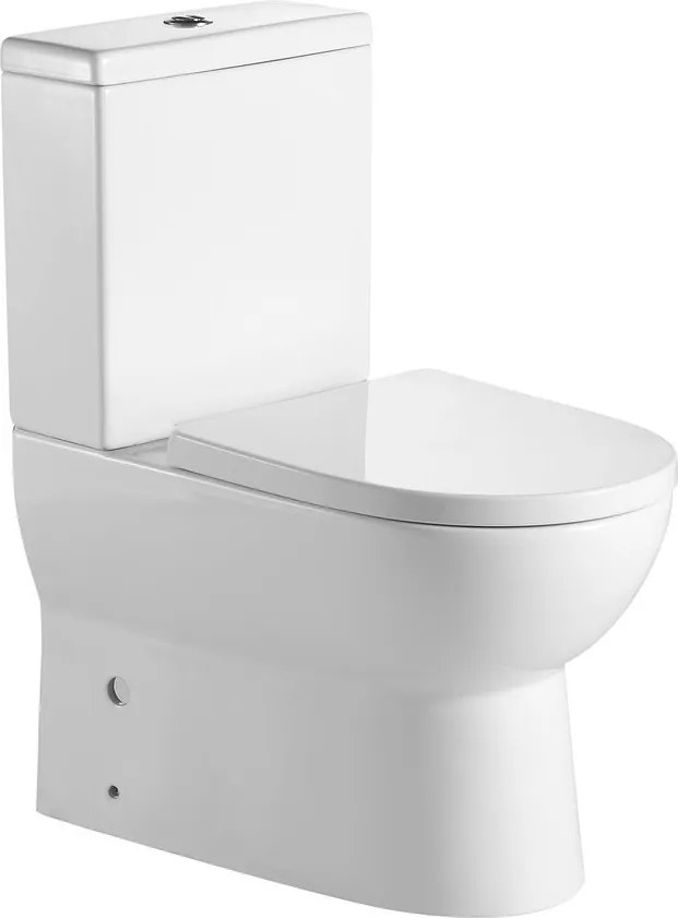 Aqualine Sapho, JALTA RIMLESS WC kombi csésze tartály öblítőkészlettel, alul / hátul