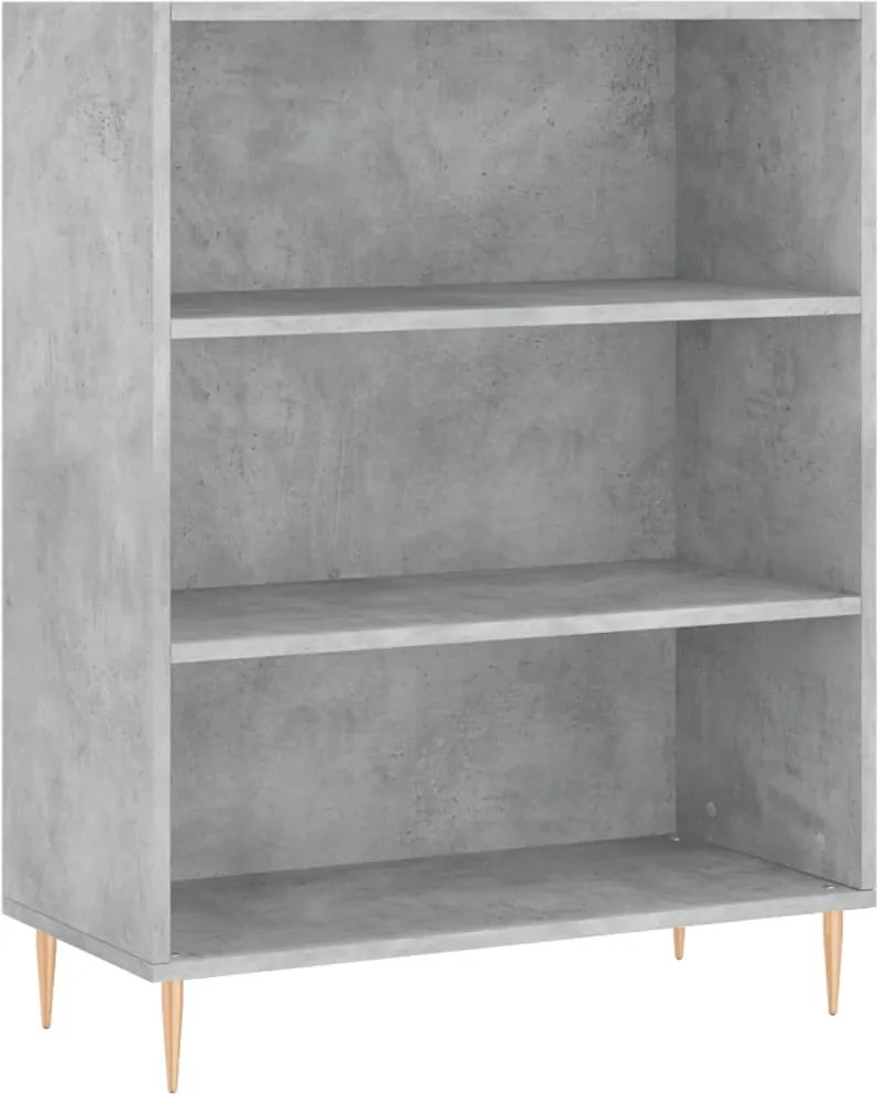 vidaXL betonszürke szerelt fa könyvespolc 69,5 x 32,5 x 90 cm
