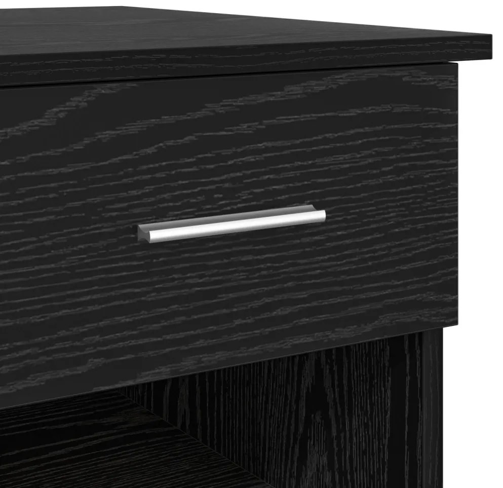 Íróasztal Tárolóval Fekete Tölgy 90x49.5x75 cm Rétegelt fa