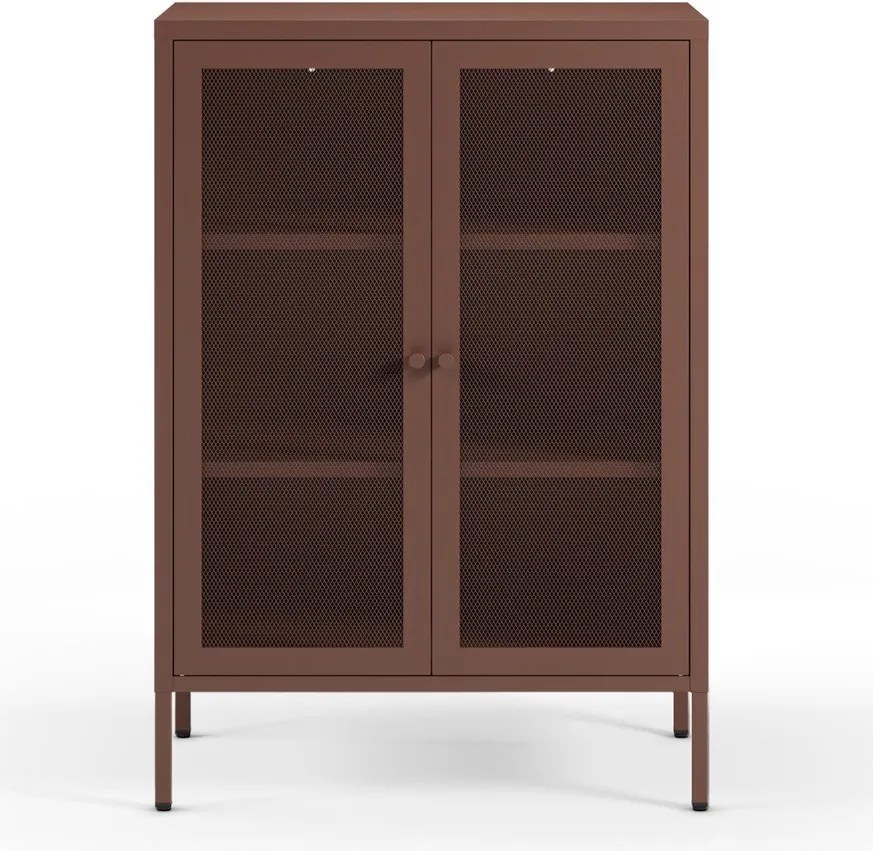 Borvörös fém szekrény 70x100x40 cm Fayna – Marckeric