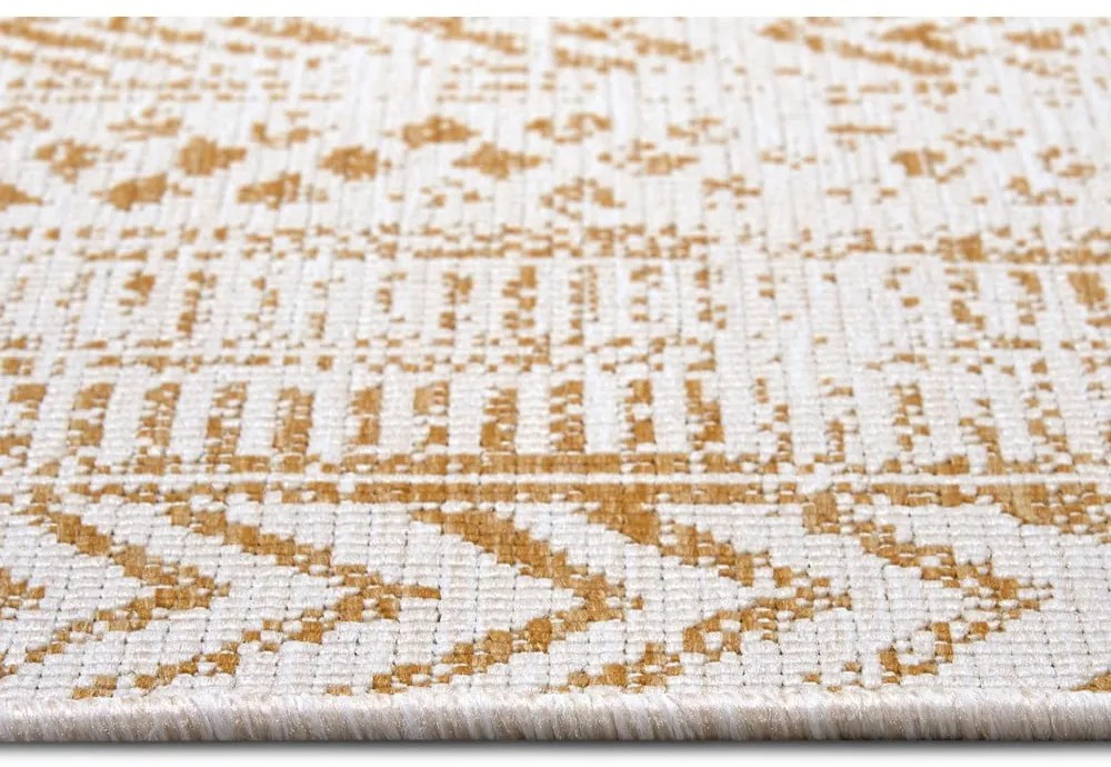 Okkersárga-fehér kültéri szőnyeg 80x350 cm Biri – NORTHRUGS