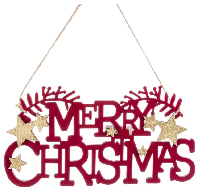 Fa karácsonyi függődísz 22 cm Merry Christmas – Casa Selección