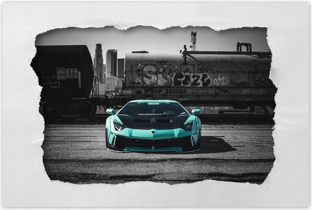 Poszterek 120x80 Türkiz Lamborghini
