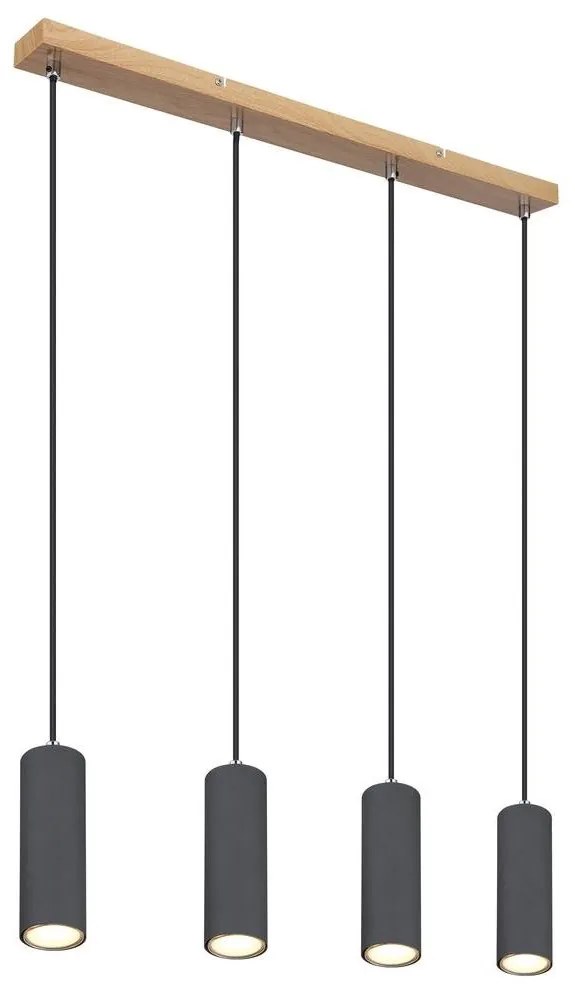 Globo Globo 57911-4HG - Csillár zsinóron ROBBY 4xGU10/35W/230V szürke/barna GL6800