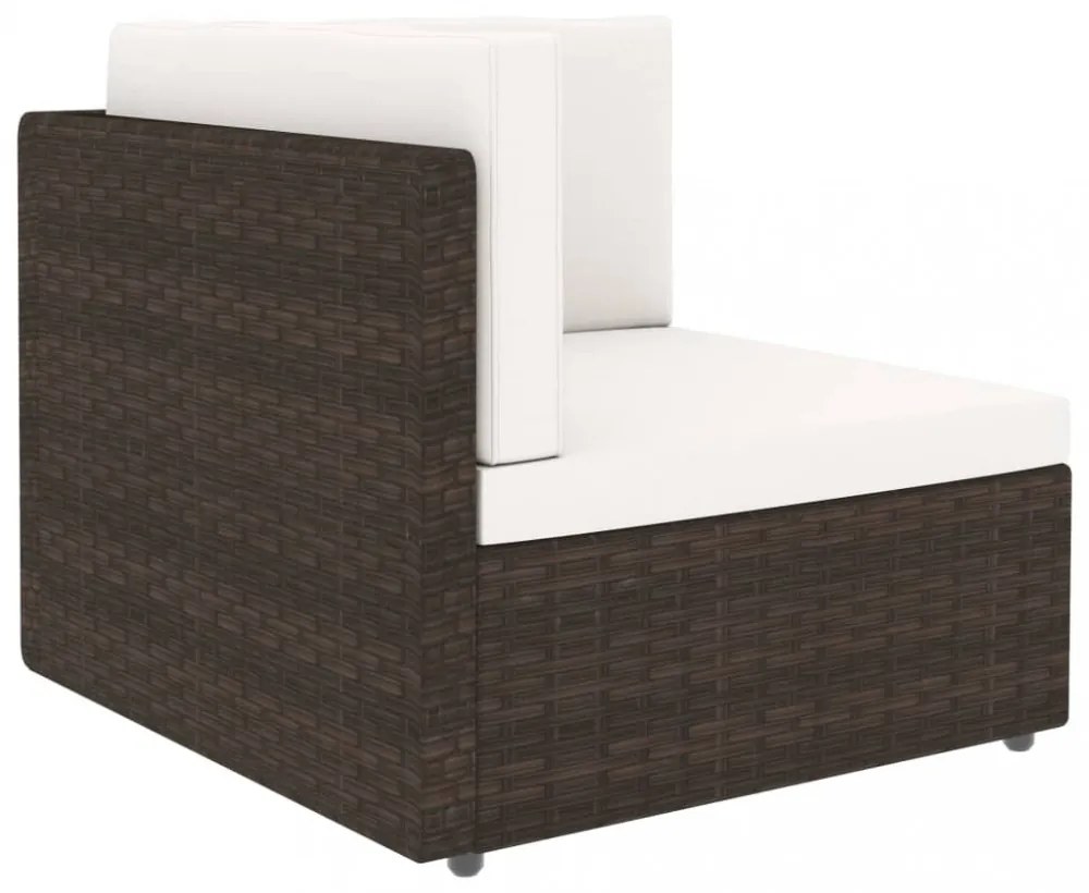 vidaXL 7 részes barna polyrattan kerti ülőgarnitúra párnákkal