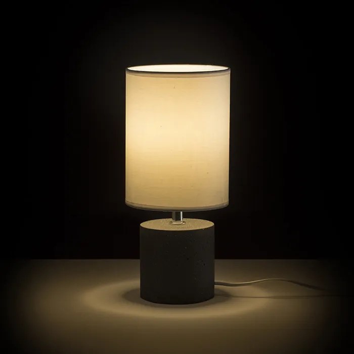 RENDL CAMINO asztali lámpa búrával fehér cement 230V LED E27 15W