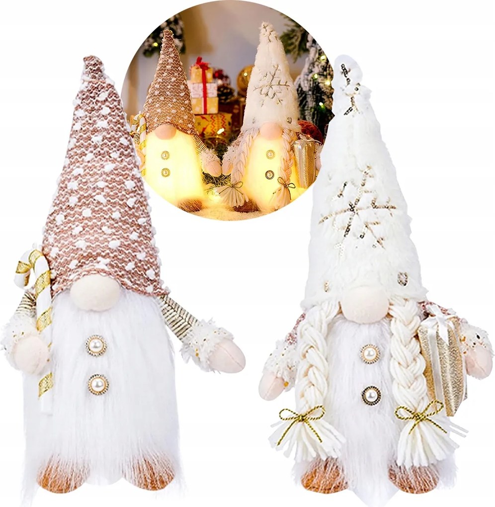 2x Karácsonyi Törpe elemes világító Plüss Karácsony