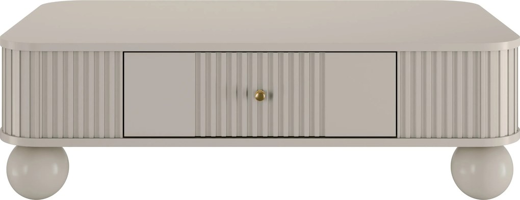 Vesper fiókos dohányzóasztal 103x60 cm - kasmír / arany fogantyúk / gömb alakú lábak