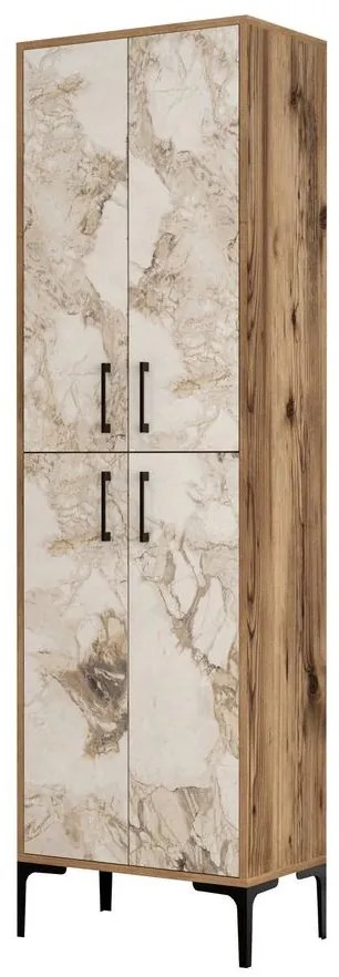 Tároló szekrény Berlin A - Diós, Fehér Marble
