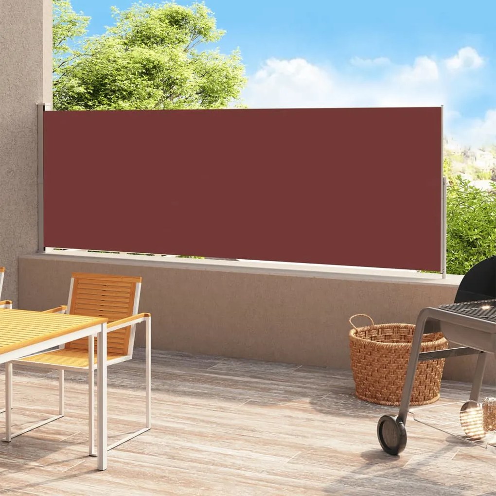 barna behúzható oldalsó terasznapellenző 220 x 500 cm