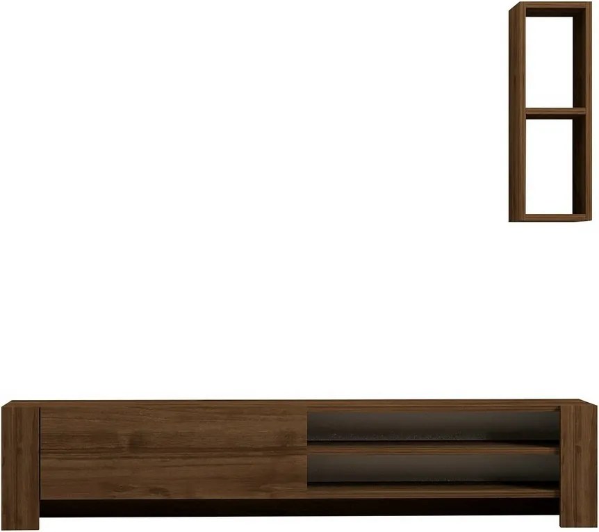 TV-asztal polccal Naz Walnut