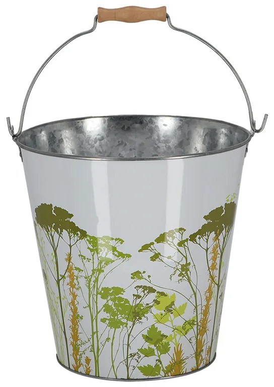 Mezei virág mintás cink vödör, 10,75 literes