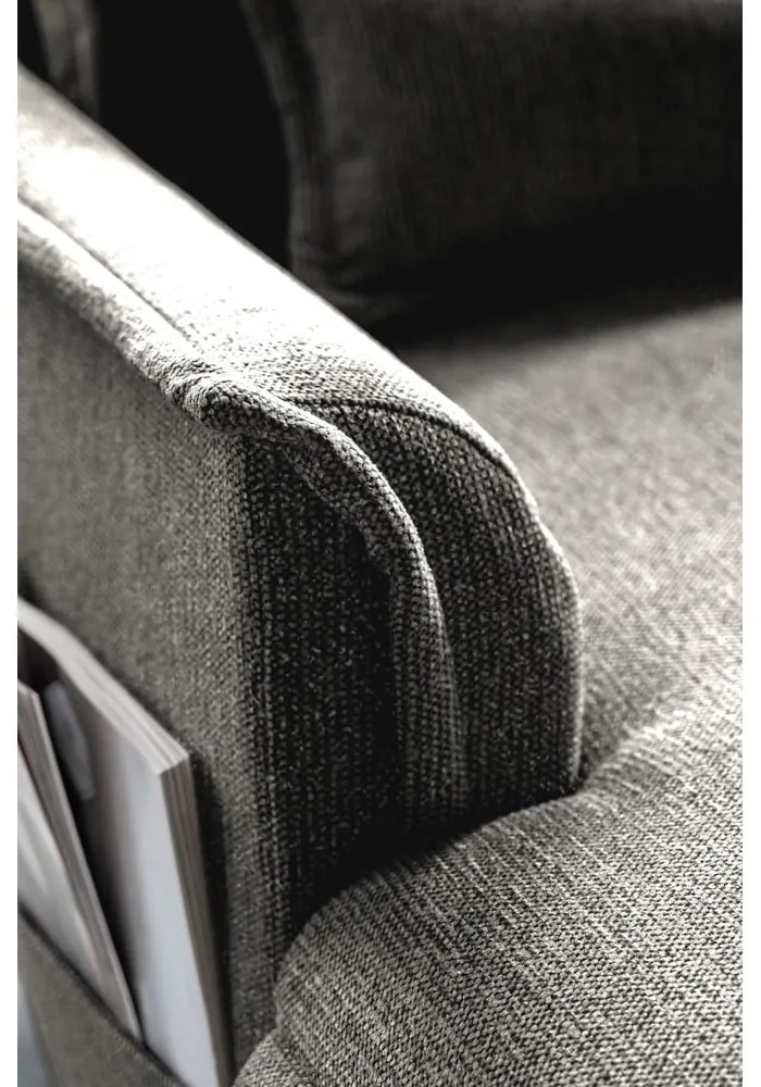 Sötétszürke kinyitható sarokkanapé (jobb oldali-U alakú) Charming Charlie – Miuform