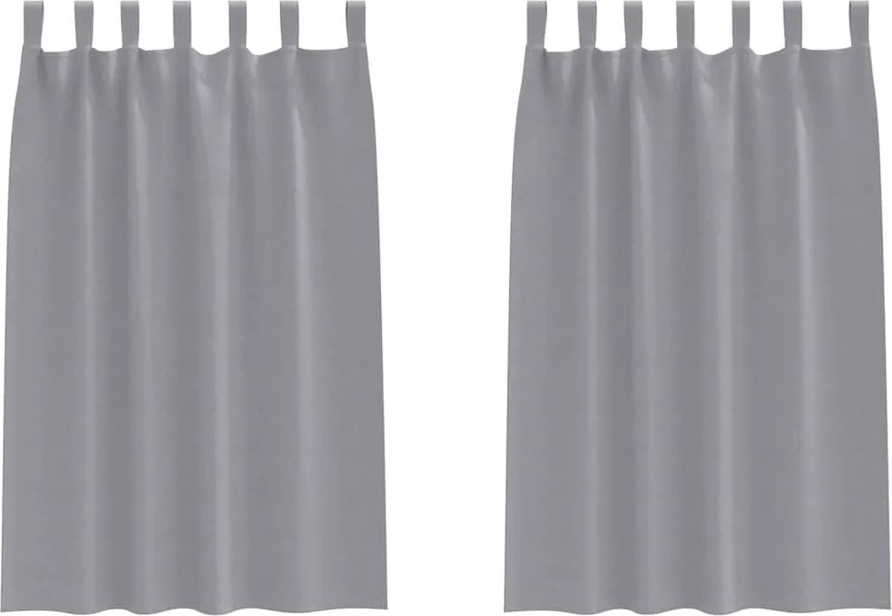 vidaXL Fekete Függöny Gyűrűkkel 2 pcs Világosszürke 175 x 140 cm