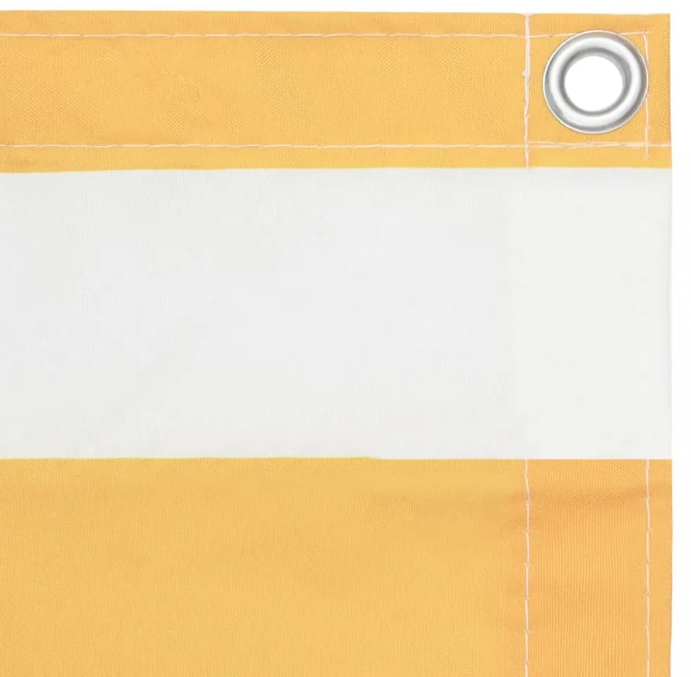 fehér-sárga oxford-szövet erkélyparaván 75 x 300 cm