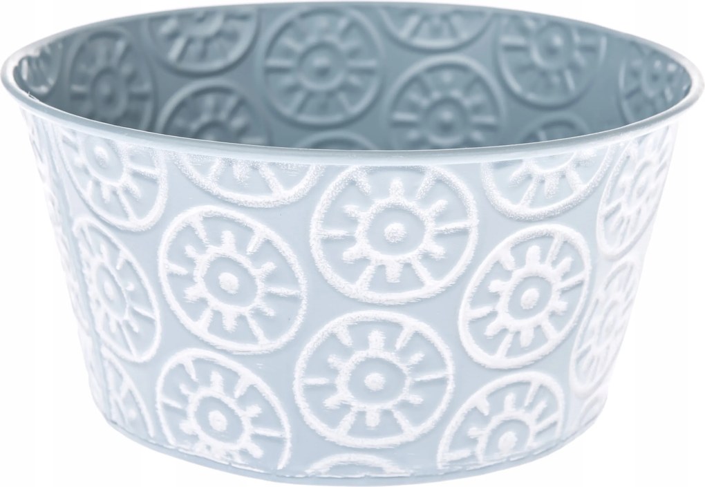 Fém Virágtartó Tál 18,5 x 9 cm Kék Dekoráció