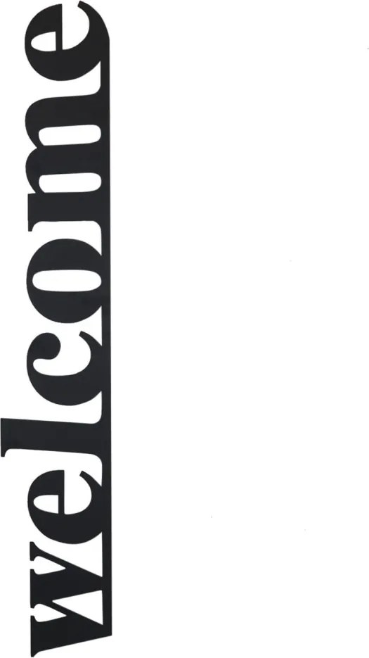 Fém fali dekoráció, welcome, 18x98 cm