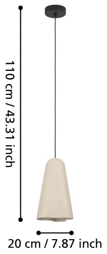 Eglo 390363 - Csillár zsinóron TOLLERIC 1xE27/40W/230V bézs