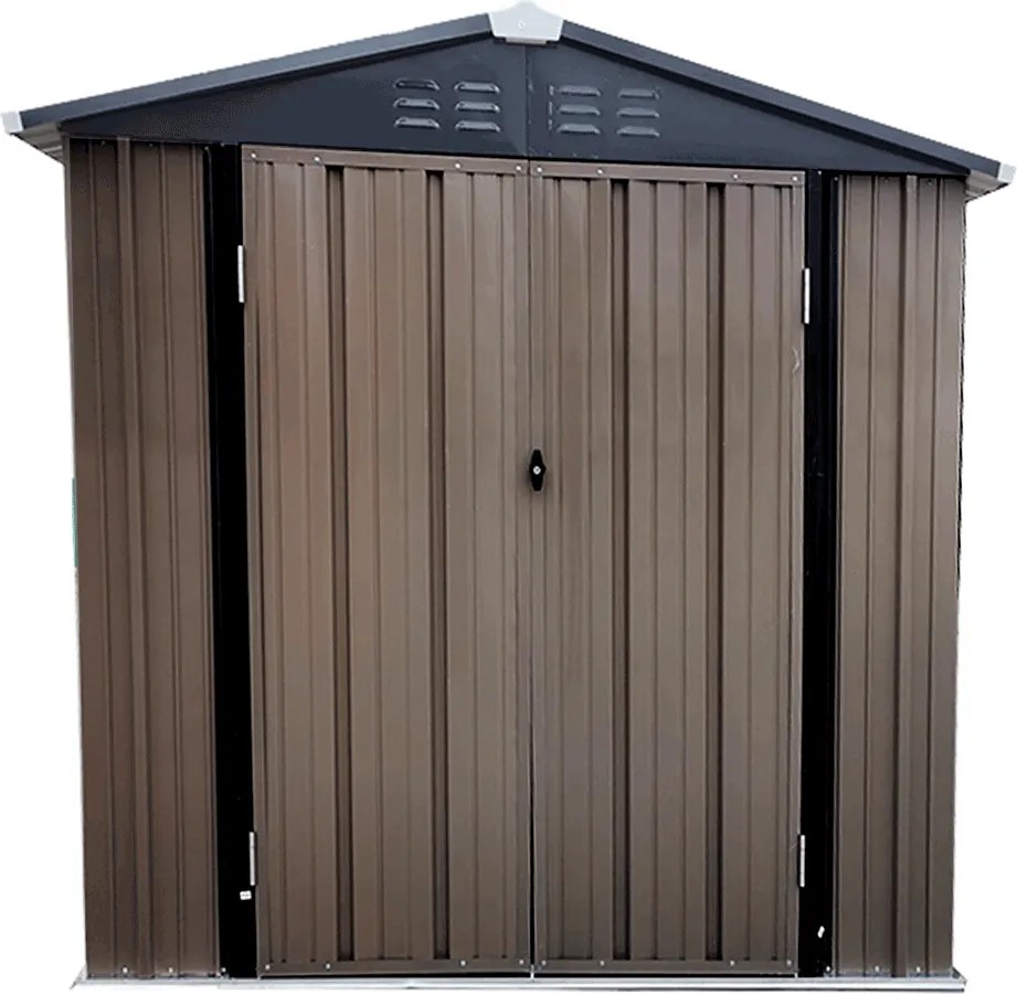 Pléh kerti szerszámos ház, barna/antracit, 2x1,3 m, RADOL