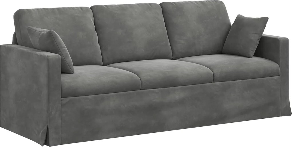 vidaXL Kanapé Sötétszürke 198 x 78 x 80 cm Bársony