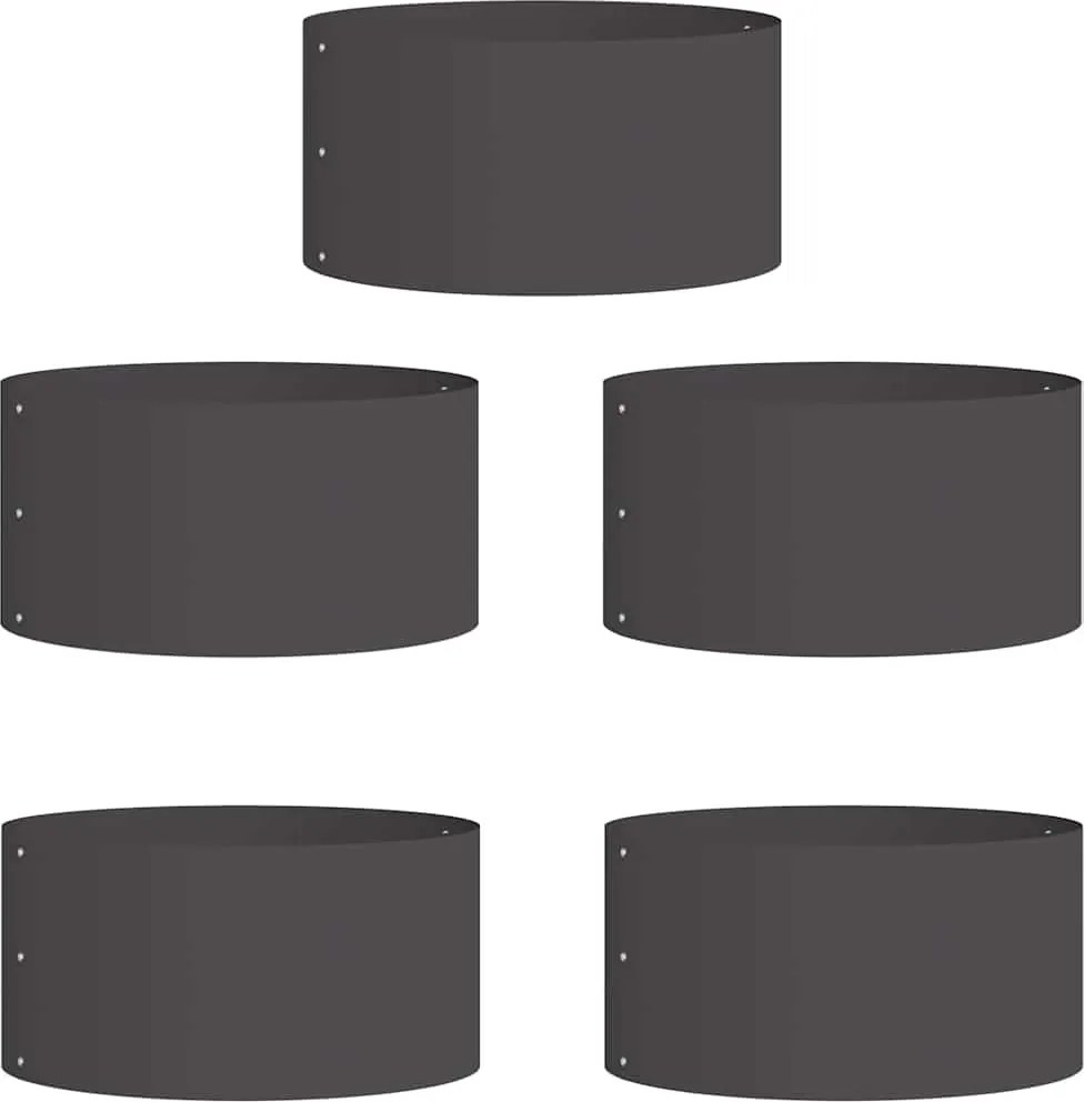 vidaXL Ültető gyűrű 5 pcs Fekete 40 x 40 x 20 cm