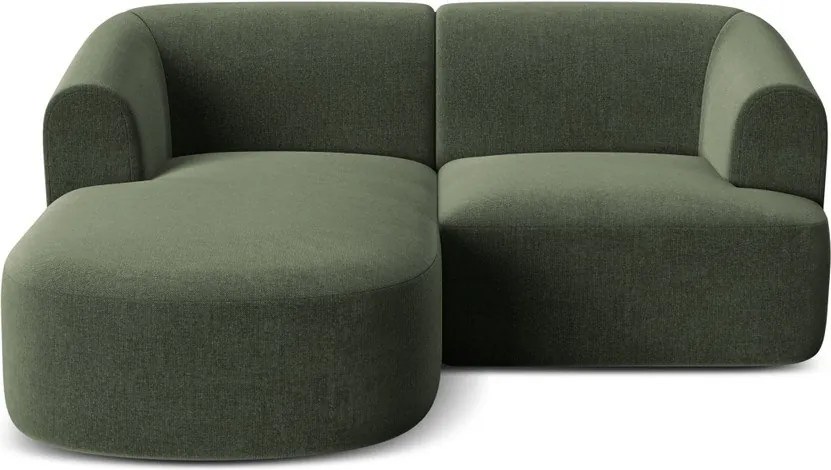 Zöld bársony sarokkanapé (bal oldali-heverő résszel) Campi – Cosmopolitan Design