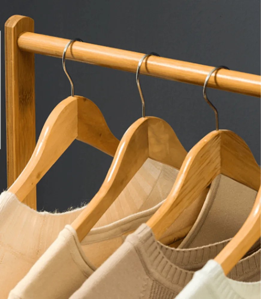 Kerekes akasztó, bambus, 100 cm széles, VIKIR TYP 3