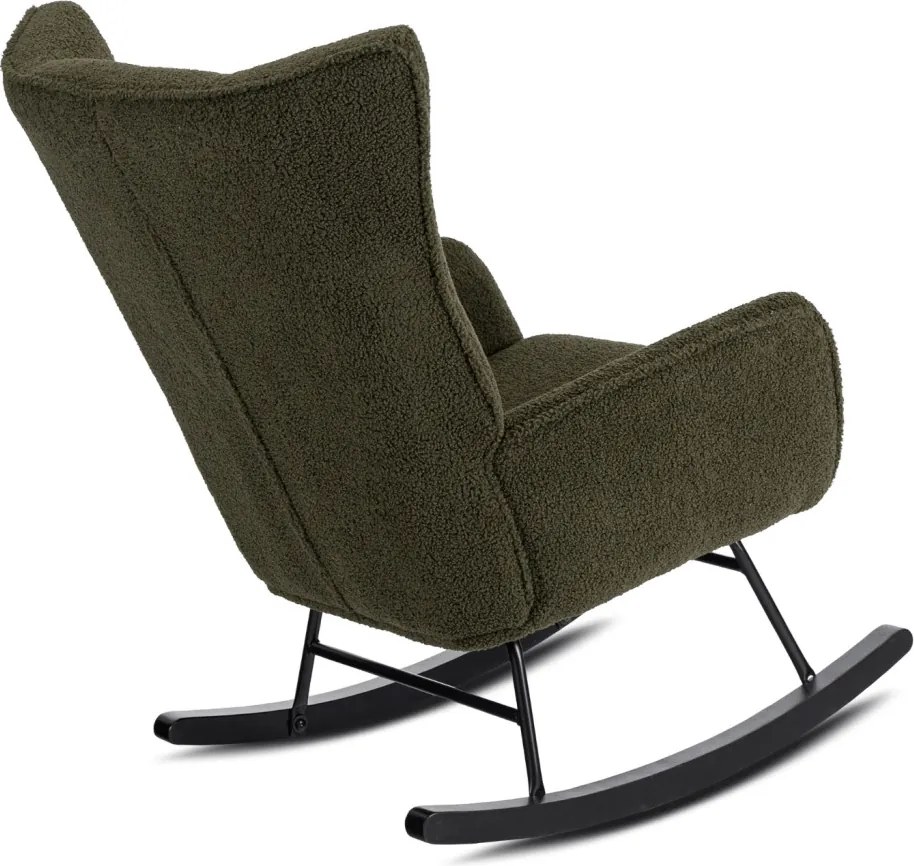 JACKSON hintafotel zöld bouclé kárpittal