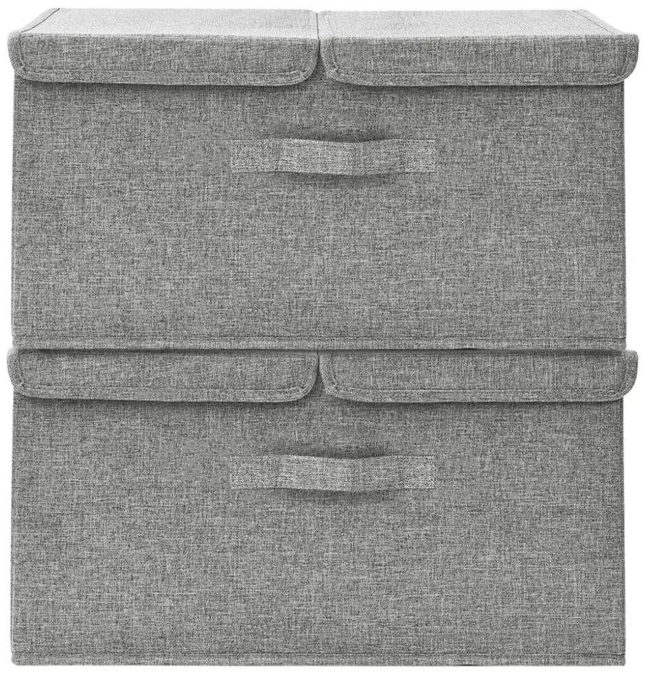 2 db szürke szövet tárolódoboz 50 x 30 x 25 cm