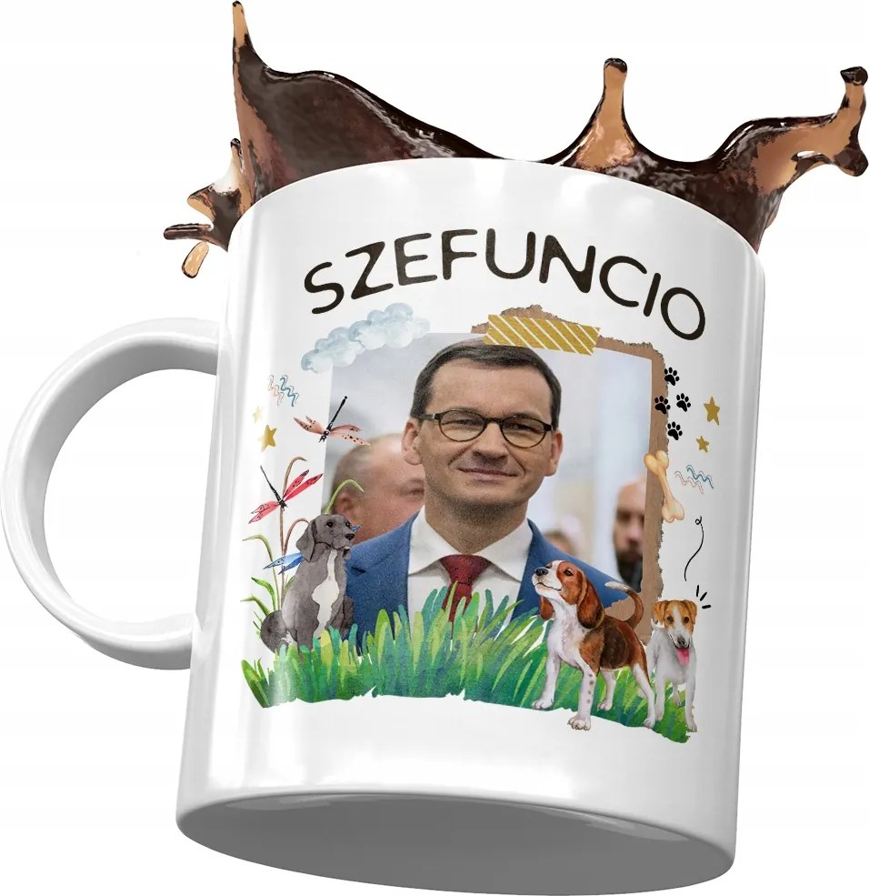 Bögre Mateusz Morawiecki miniszterelnök Politikusok Ajándék Nyomtatott Fotóval