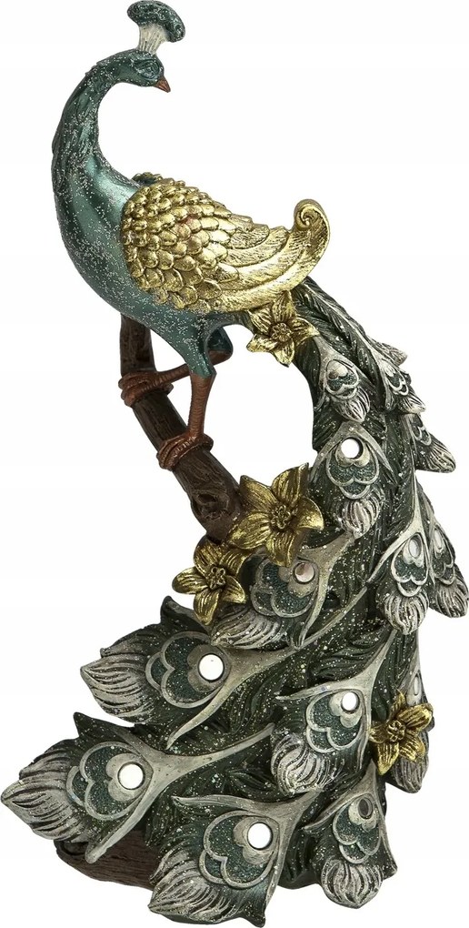 Dekorációs figura Páva 29 cm kék-arany 181031