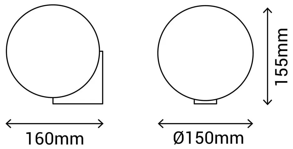 Obi fekete falilámpa, ø 15 cm - SULION