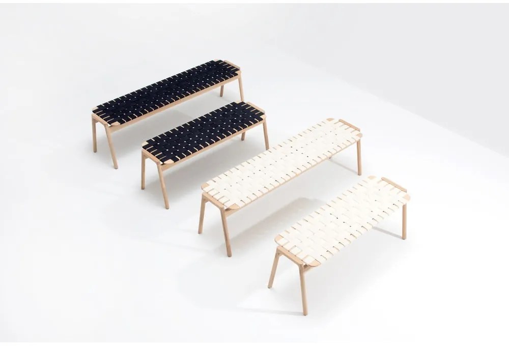 Fekete-natúr színű pad Klupa - Gazzda