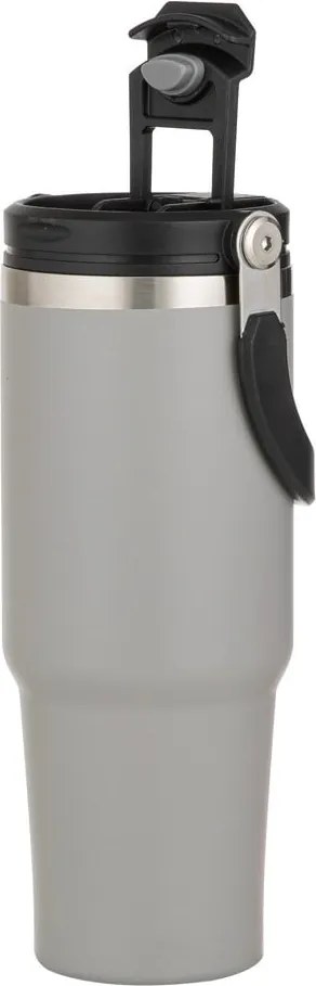 Szürke rozsdamentes acél utazó ivópalack 1 l Eco – Ladelle