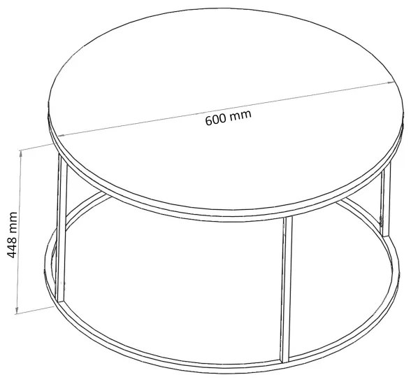 Kávésasztal BERLIN 60x45 cm fekete/átlátszó