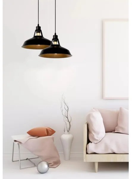 Lucide 43401/31/30 - Függeszték BRASSY-BIS 1xE27/60W/230V fekete