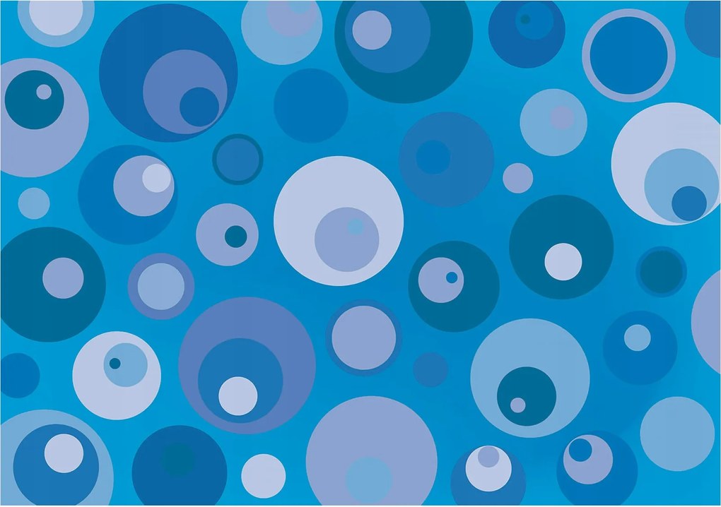 Tapéta Absztrakt Kerekek Kék geometria modern design 400x280 +ragasztó