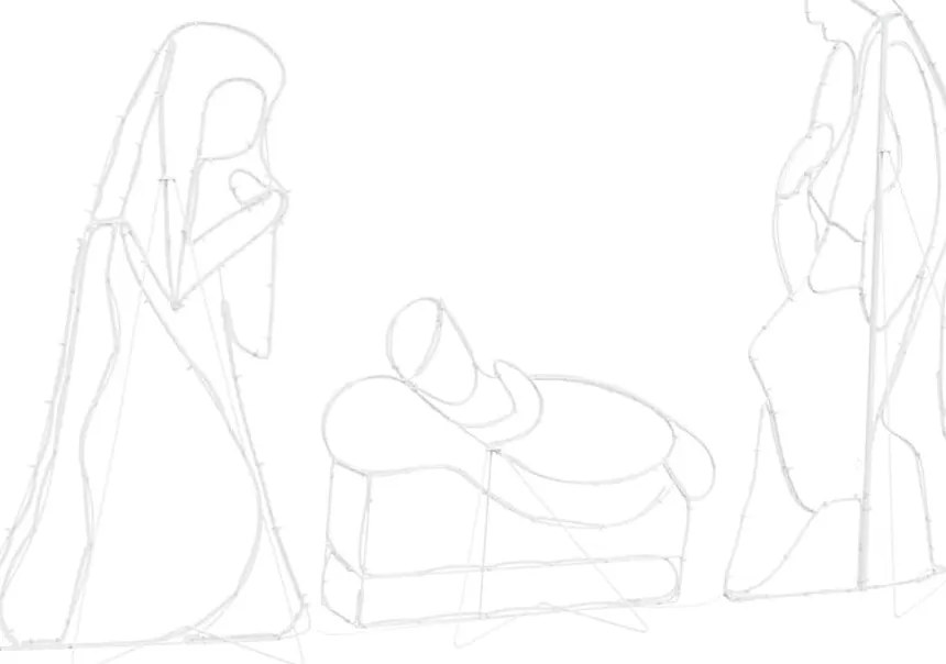 Világító Betlehemi Jelenet 550 LED-del Sokszínű 112 x 72 cm PVC