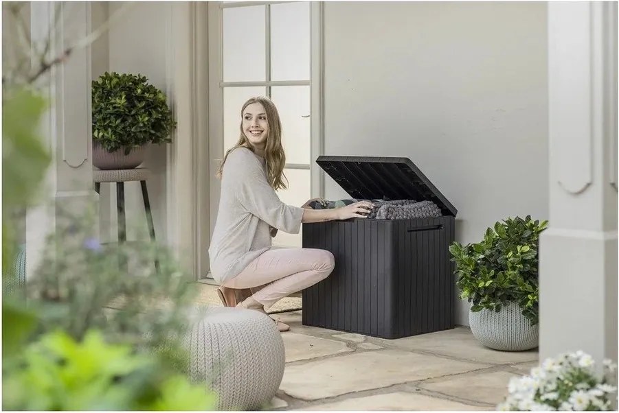 Szürke kerti tárolódoboz City – Keter