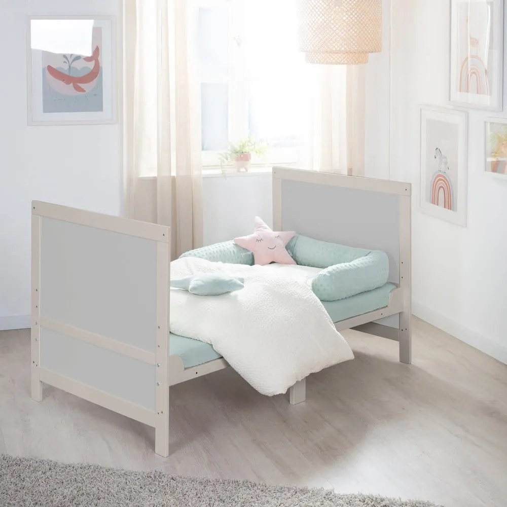 Szürke babaágy állítható magassággal 70x140 cm Easy Sleep – Roba