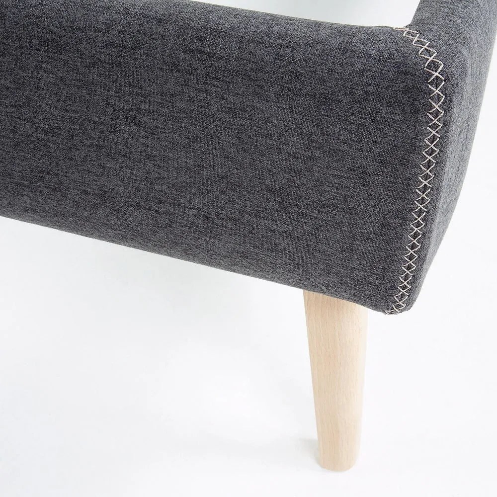 Lydia sötétszürke kárpitozott ágy, 90 x 190 cm - Kave Home