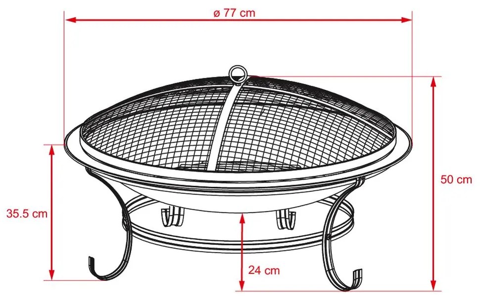 Avenberg CALIFORNIA Terasz kandalló + tűzrakóhely + grill