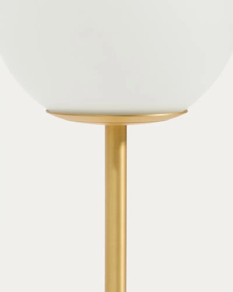 Fehér-aranyszínű asztali lámpa üveg búrával (magasság 35 cm) Brisia – Kave Home