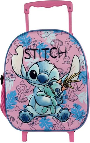 Disney Lilo és Stitch, A csillagkutya Doll gurulós ovis 3D hátizsák, táska 32 cm