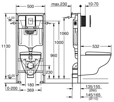 GROHE 39467000 - SOLIDO WC készlet 1,13 m kerámia/fehér