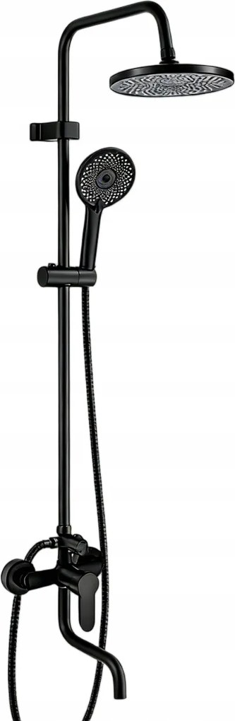 ZuhanyZUHANY Szett kerek esőztető csapteleppel, fekete