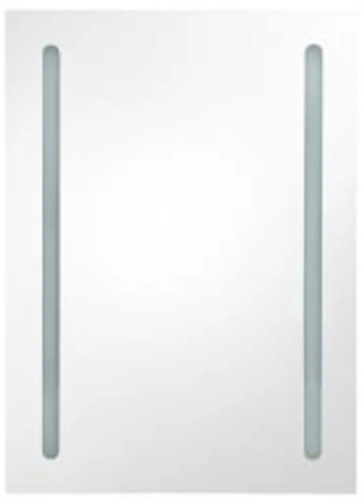 Fényes szürke LED-es tükrös fürdőszobaszekrény 50 x 13 x 70 cm